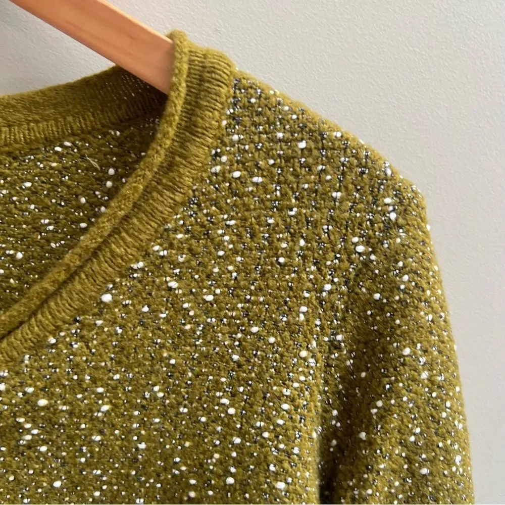 Habitat green Knit Sweater with buttons on sleeves Sm